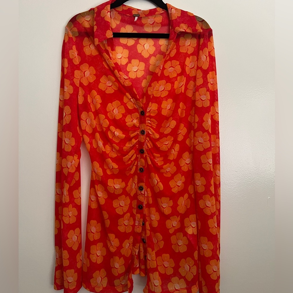 Free People fitted button up shirt